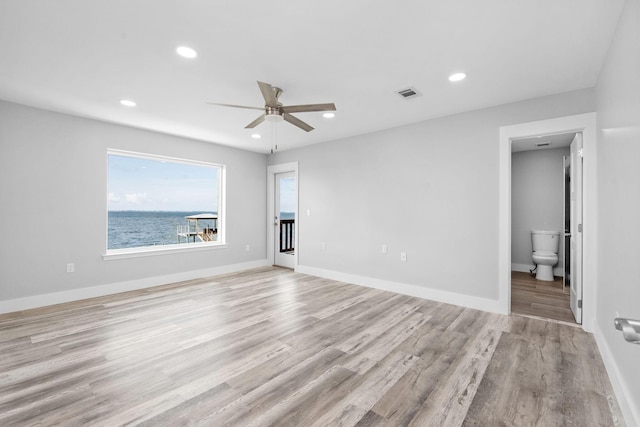14351 State Highway 20, Niceville, FL 32578 - unfurnished room with light wood finished floors, ceiling fan, and recessed lighting