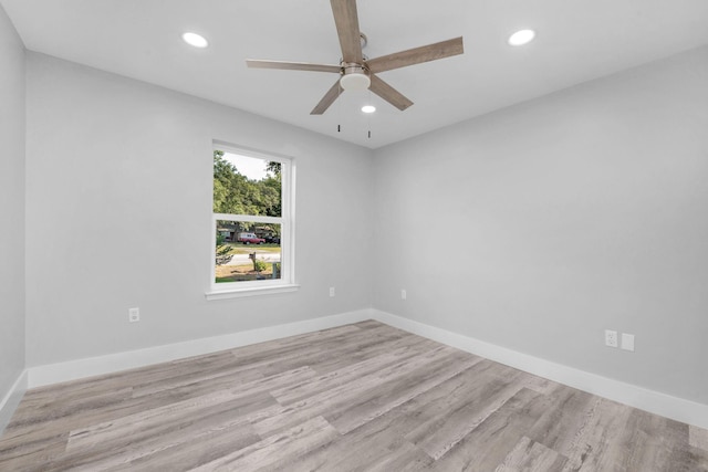 14351 State Highway 20, Niceville, FL 32578 - empty room featuring recessed lighting, a ceiling fan, and wood finished floors