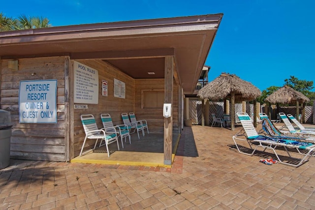17620 Front Beach Rd Unit J2, Panama City Beach, FL 32413 - view of patio / terrace featuring a gazebo