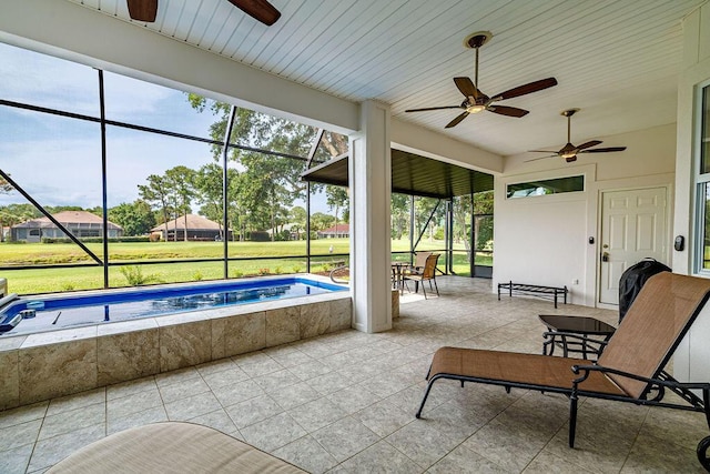 359 Indigo Loop, Miramar Beach, FL 32550 - view of patio / terrace with ceiling fan and glass enclosure