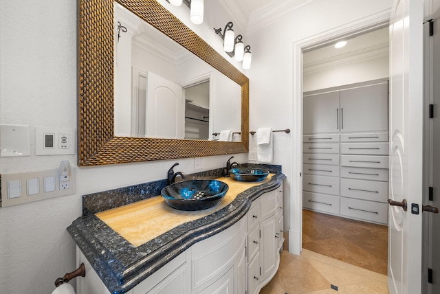 30 Pelican Cir, Inlet Beach, FL 32461 - bathroom with ornamental molding and vanity