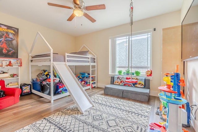 409 Hideaway Ln, Niceville, FL 32578 - bedroom featuring wood finished floors and a ceiling fan