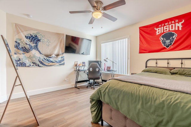 409 Hideaway Ln, Niceville, FL 32578 - bedroom with wood finished floors and ceiling fan