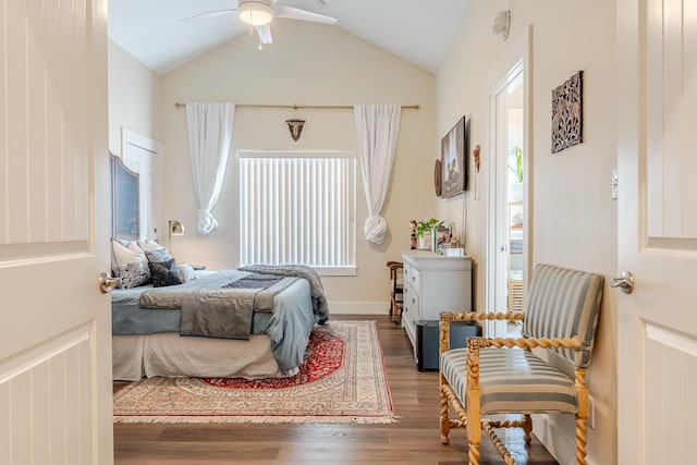 409 Hideaway Ln, Niceville, FL 32578 - bedroom featuring wood finished floors and vaulted ceiling