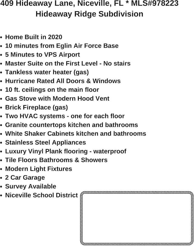 409 Hideaway Ln, Niceville, FL 32578 - view of a document