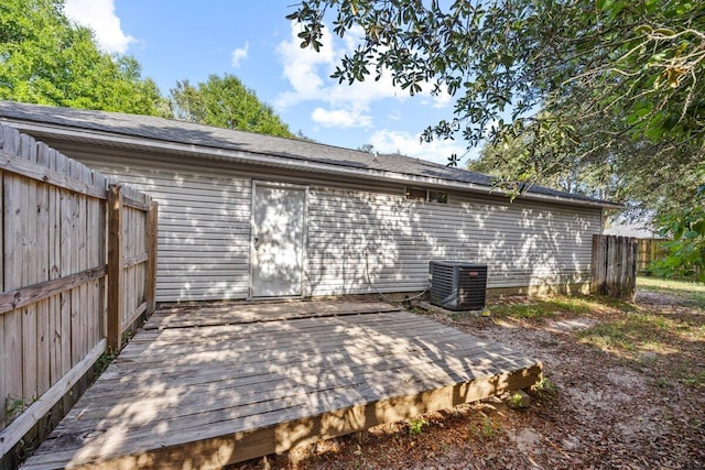 4887 Martina Way, Gulf Breeze, FL 32563 - rear view of property with cooling unit, a fenced backyard, and a deck