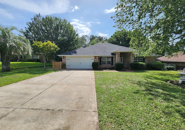 4868 Orlimar St, Crestview, FL 32536 - single story home with an attached garage, concrete driveway, a front lawn, and brick siding