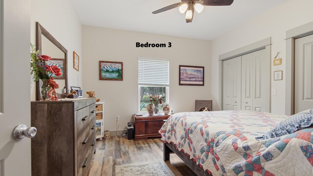 148 Engelbrecht Rd, Defuniak Springs, FL 32433 - bedroom featuring light wood-style floors and ceiling fan