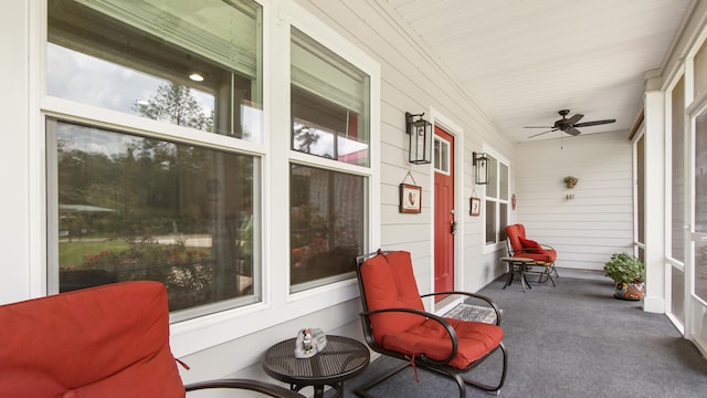 148 Engelbrecht Rd, Defuniak Springs, FL 32433 - sunroom with a ceiling fan