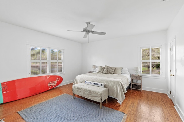 84 Old Miller Pl, Santa Rosa Beach, FL 32459 - bedroom with wood finished floors and ceiling fan