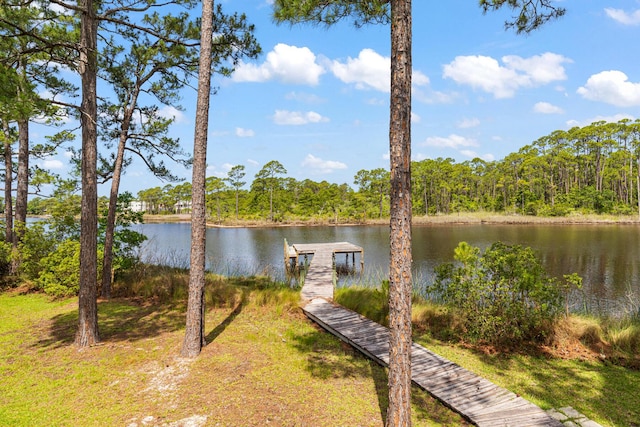84 Old Miller Pl, Santa Rosa Beach, FL 32459 - dock area featuring a water view and a forest view