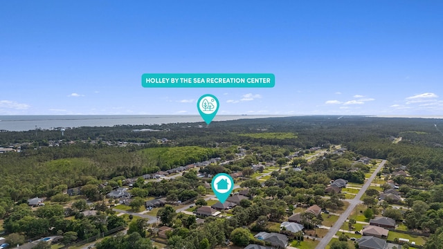 7302 Manatee St, Navarre, FL 32566 - drone / aerial view of a heavily wooded area and a nearby body of water