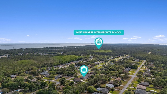 7302 Manatee St, Navarre, FL 32566 - aerial view of a forest and a nearby body of water