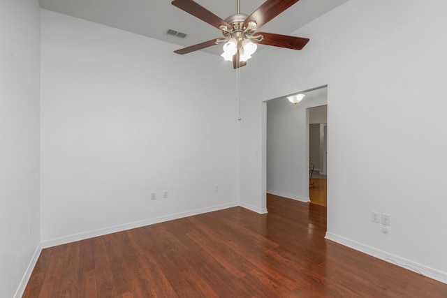 1184 Blackberry Cir, Baker, FL 32531 - spare room featuring ceiling fan, wood finished floors, and baseboards