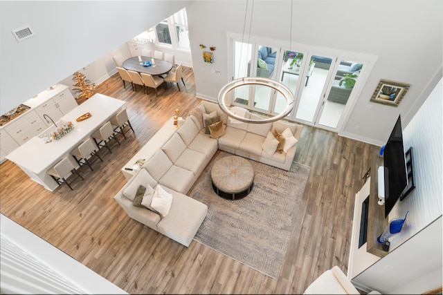276 W Lafayette Rd, Inlet Beach, FL 32461 - living room with wood finished floors and baseboards