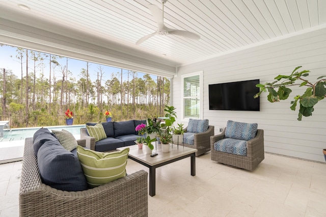276 W Lafayette Rd, Inlet Beach, FL 32461 - sunroom with an outdoor hangout area and ceiling fan