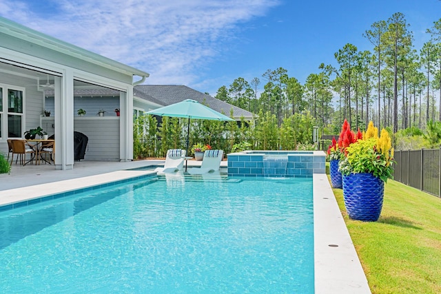 276 W Lafayette Rd, Inlet Beach, FL 32461 - view of swimming pool featuring an outdoor hot tub and a patio area