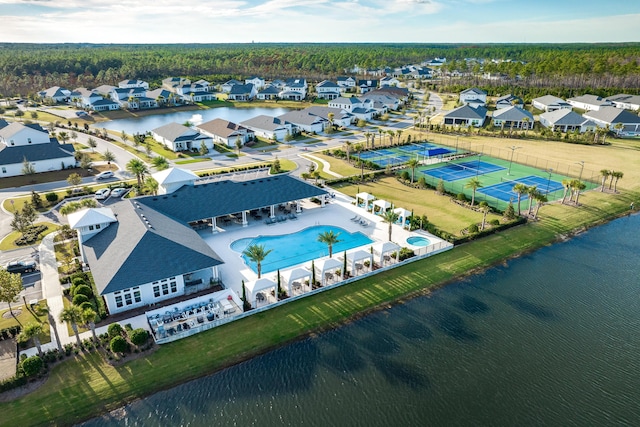 276 W Lafayette Rd, Inlet Beach, FL 32461 - aerial perspective of suburban area with a pool area and a large body of water