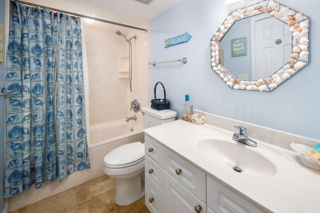 660 Nautilus Ct Unit 1103, Fort Walton Beach, FL 32548 - bathroom with toilet, shower / bath combo, vanity, and tile patterned floors