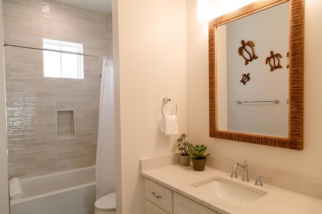 250 Beach Bike Way, Inlet Beach, FL 32461 - bathroom with vanity, toilet, and shower / tub combo with curtain