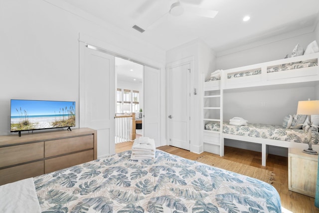 250 Beach Bike Way, Inlet Beach, FL 32461 - bedroom with wood finished floors and a ceiling fan