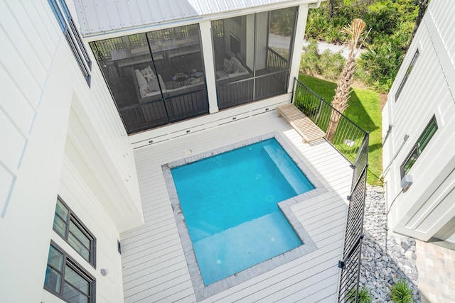 250 Beach Bike Way, Inlet Beach, FL 32461 - view of swimming pool featuring a sunroom and a deck
