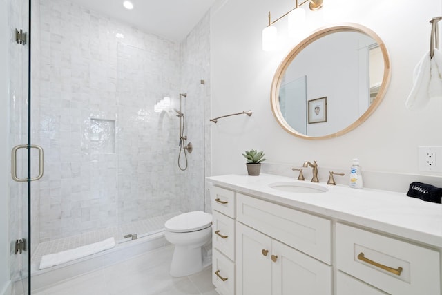 250 Beach Bike Way, Inlet Beach, FL 32461 - full bath featuring toilet, vanity, a stall shower, and tile patterned flooring