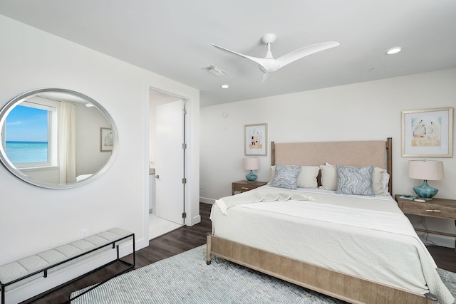3820 E County Highway 30a Unit 408, Santa Rosa Beach, FL 32459 - bedroom featuring wood finished floors, recessed lighting, and ceiling fan