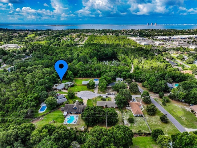 3995 Spanish Moss Cv, Gulf Breeze, FL 32563 - bird's eye view of a large body of water and a pool area