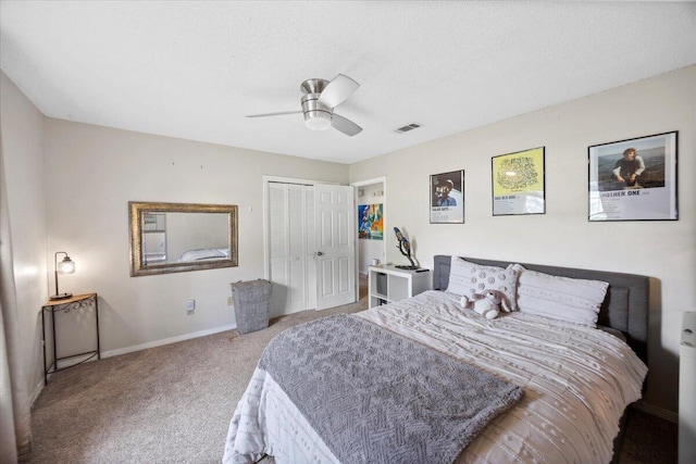 3995 Spanish Moss Cv, Gulf Breeze, FL 32563 - bedroom with carpet, a closet, and ceiling fan