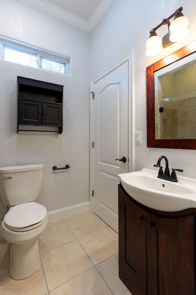 2007 Bayshore Dr, Niceville, FL 32578 - bathroom featuring crown molding, vanity, and tile patterned flooring