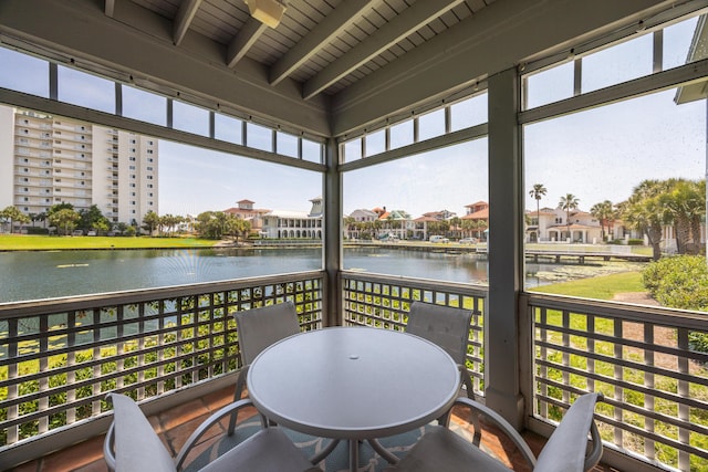 9815 US Highway 98 Unit 34, Miramar Beach, FL 32550 - balcony featuring a water view, outdoor dining space, and a residential view