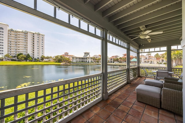 9815 US Highway 98 Unit 34, Miramar Beach, FL 32550 - balcony with a water view and a ceiling fan