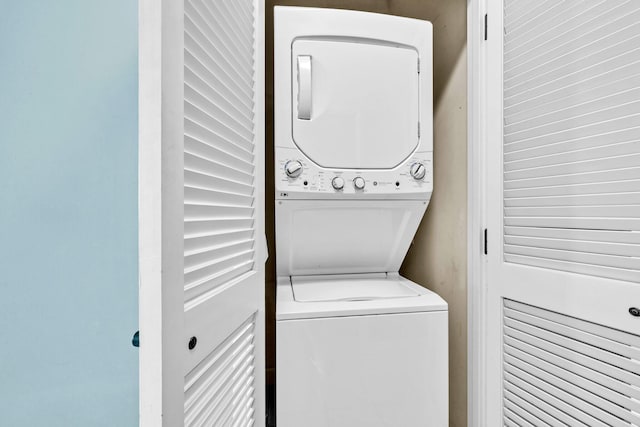 550 Tops L Beach Blvd # 102, Miramar Beach, FL 32550 - washroom with stacked washing machine and dryer
