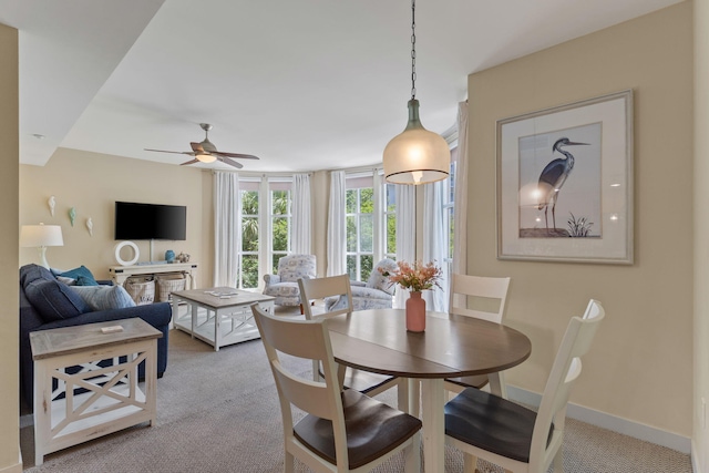 9700 Grand Sandestin Blvd Unit 4313, Miramar Beach, FL 32550 - dining area featuring carpet, ceiling fan, and baseboards