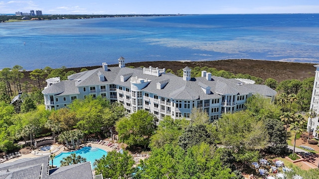 9700 Grand Sandestin Blvd Unit 4313, Miramar Beach, FL 32550 - drone / aerial view of a nearby body of water and a pool area