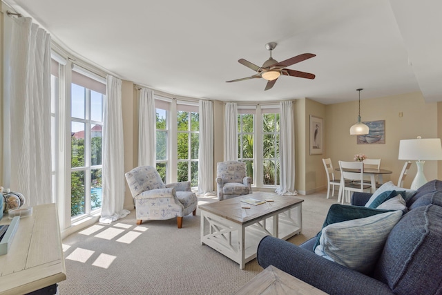 9700 Grand Sandestin Blvd Unit 4313, Miramar Beach, FL 32550 - living area featuring light colored carpet and a ceiling fan