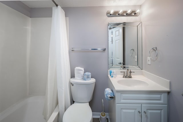 376 Santa Rosa Blvd Unit 101, Fort Walton Beach, FL 32548 - bathroom featuring vanity, toilet, and shower / bath combination with curtain