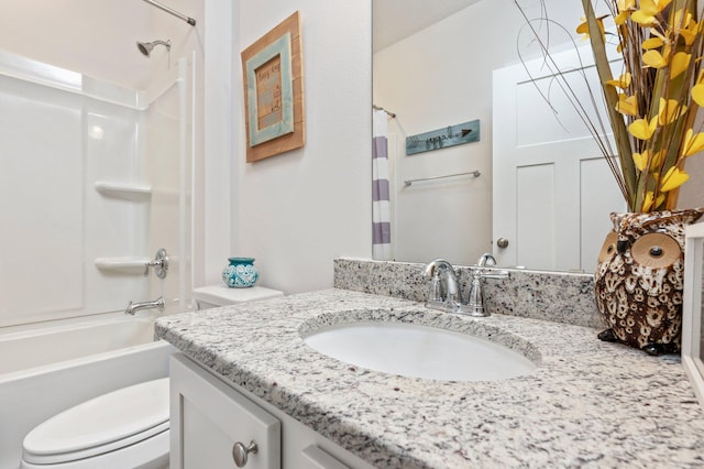 125 Hobson Ave, Crestview, FL 32539 - bathroom with vanity, toilet, and shower / bath combination with curtain