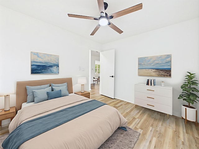 175 Villacrest Dr, Crestview, FL 32536 - bedroom with light wood-style floors and a ceiling fan