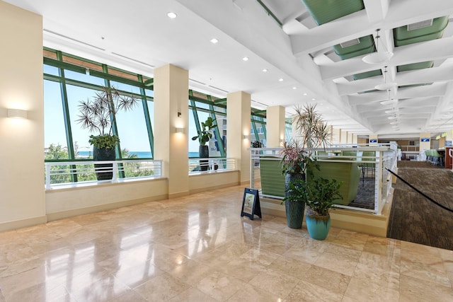 14701 Front Beach Rd Unit 1331, Panama City Beach, FL 32413 - common area featuring recessed lighting, beam ceiling, and coffered ceiling