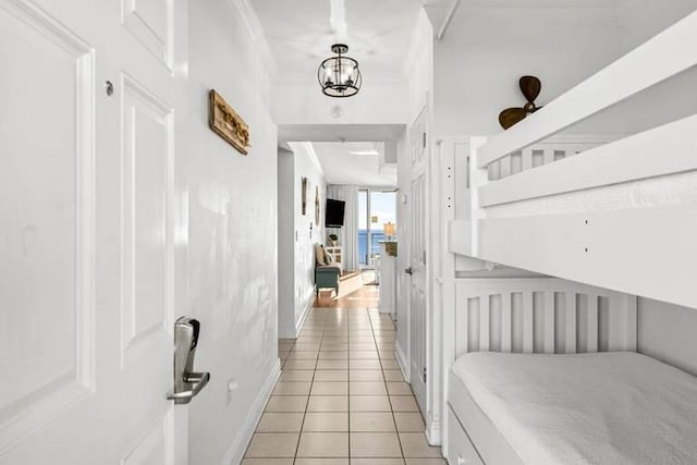 14701 Front Beach Rd Unit 1331, Panama City Beach, FL 32413 - hall with light tile patterned floors and a chandelier