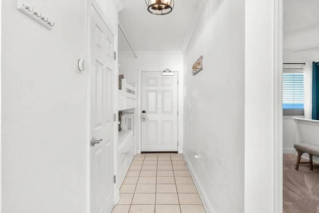 14701 Front Beach Rd Unit 1331, Panama City Beach, FL 32413 - hall with crown molding, light tile patterned floors, and baseboards
