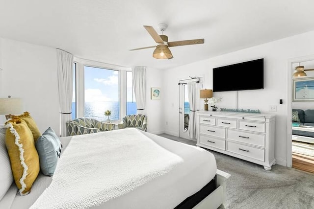 14701 Front Beach Rd Unit 1331, Panama City Beach, FL 32413 - carpeted bedroom featuring ceiling fan, access to outside, and baseboards
