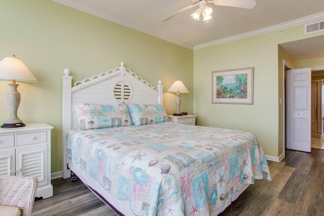 8499 Gulf Blvd Unit 303, Navarre, FL 32566 - bedroom with wood finished floors, crown molding, and a ceiling fan