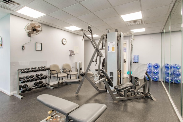 8499 Gulf Blvd Unit 303, Navarre, FL 32566 - workout area featuring a paneled ceiling