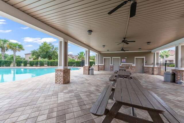 2131 Wilsons Plover Cir, Navarre, FL 32566 - view of patio / terrace with a ceiling fan