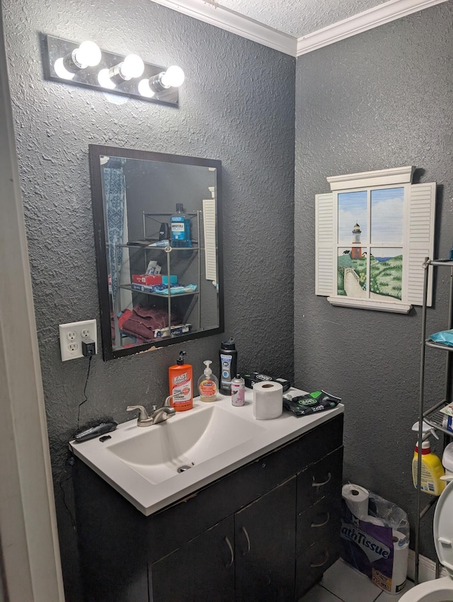 205 Cloverdale Blvd, Fort Walton Beach, FL 32547 - bathroom featuring vanity and crown molding