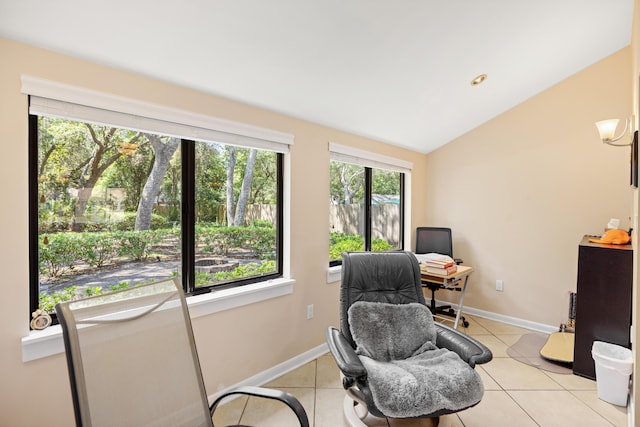 1127 Muirfield Way, Niceville, FL 32578 - living area with light tile patterned floors and lofted ceiling