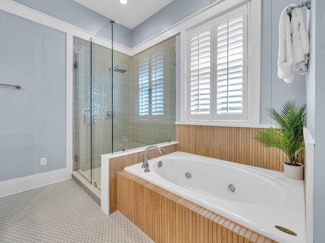 125 Silver Laurel Way, Santa Rosa Beach, FL 32459 - bathroom featuring a whirlpool tub and a shower stall